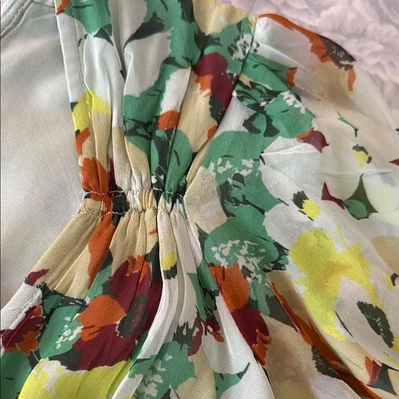 Anthropologie Floral Print V-Neck Women's Dress - Picture 12 of 16